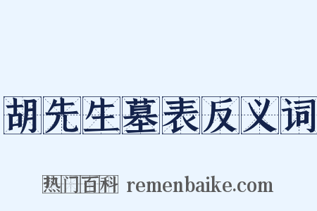 胡先生墓表反义词是什么意思的图片